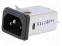 Connector: AC supply; socket; male; 6A; 250VAC; IEC 60320; -25÷85°C