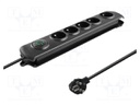 Plug socket strip: protective; Sockets: 5; 230VAC; 10A; black