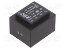 Transformer: encapsulated; 6VA; 115VAC; 12V; 500mA; Mounting: PCB