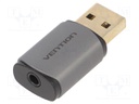PC extension card: sound; grey; Jack 3.5mm socket,USB A plug