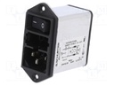 Connector: AC supply; socket; male; 2A; 250VAC; IEC 60320; 4mH; 1MΩ