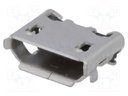 Socket; USB A mini; SMT; angled 90°; USB 2.0; gold-plated