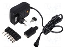 Power supply/charger; Plug: EU; 1.5A; 3÷12VDC