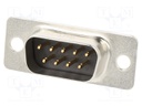 D-Sub; PIN: 9; plug; HD; male; soldering; gold-plated