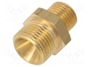 Double nipple; Mat: brass; V: reducing; Ext.thread: 1/4" /  3/8"