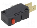 Switch: microswitch SNAP ACTION; Pos: 2; SPDT; ON-(ON); -25÷105°C