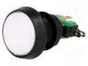 Switch: push-button; Pos: 2; SPDT; 10A/250VAC; white; white; Ø: 44mm