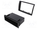 Radio mounting frame; Citroën,Fiat,Peugeot; 2 ISO; black