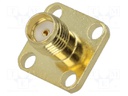 Socket; SMA; female; straight; soldering; gold-plated