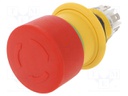 Switch: emergency stop; Stabl.pos: 2; NC + NO x2; 16mm; red; none