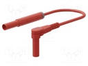 Test lead; 19A; banana plug 4mm,angular banana plug 4mm; Len: 2m