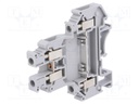 Splice terminal: rail; 0.2÷4mm2; ways: 2; terminals: 4; grey; 32A