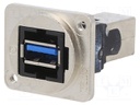 Coupler; USB A socket,USB B socket; FT; USB 3.0; metal; 19x24mm