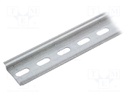 DIN rail; perforated; TS35; L: 1m; Mat: zinc-plated steel