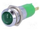 Indicator: LED; recessed; 24÷28VDC; Cutout: Ø14.2mm; IP67; metal