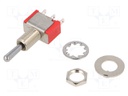 Switch: toggle; Pos: 3; SP3T; ON-OFF-ON; 2A/250VAC; 5A/28VDC; 10mΩ