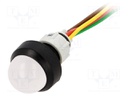 Indicator: LED; prominent; 24VDC; 24VAC; Cutout: Ø13mm; IP40