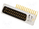 D-Sub; PIN: 25; socket; male; turned contacts; angled 90°; THT