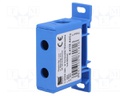 Splice terminal: rail; 50mm2; ways: 1; terminals: 2; blue; TS35; 600V