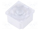 LED lens; square; Mat: polycarbonate; transparent; 45°; H: 12.55mm