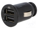 Automotive power supply; USB A socket x2; Sup.volt: 12VDC; black