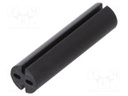 Spacer sleeve; LED; Øout: 5.1mm; ØLED: 5mm; L: 20mm; black; UL94V-0