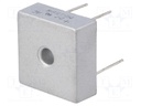 Single-phase bridge rectifier; Urmax: 800V; If: 15A; Ifsm: 300A