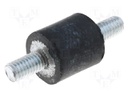 Vibration damper; M10; Ø: 60mm; rubber; L: 40mm; Thread len: 28mm