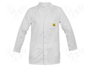 Coat; ESD; XS (unisex); IEC 61340-5-1; white; 1÷100MΩ