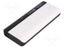 Re-battery: powerbank; 10400mAh; 2.4A; Out: USB; 5VDC; Sockets: 2