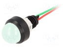 Indicator: LED; prominent; 24VDC; 24VAC; Cutout: Ø13mm; IP40