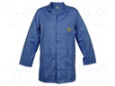 Coat; ESD; XS (unisex); navy blue; 1÷100MΩ