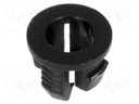 LED holder; 3mm; one-piece; black; UL94V-2; L: 4.6mm; Mat: polyamide