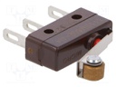 Microswitch SNAP ACTION; with lever (with roller); SPDT; Pos: 2