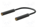 Test lead; 60VDC; 30VAC; 19A; banana socket 4mm,both sides; black
