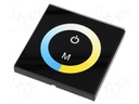 LED controller; Channels: 2; 8A; 86x86x36mm; black; Uout: 12/24VDC