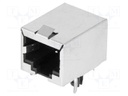 Socket; RJ45; PIN: 8; shielded; Layout: 8p8c; THT; angled