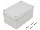 Enclosure: multipurpose; X: 80mm; Y: 120mm; Z: 60mm; ZP; ABS; IK07