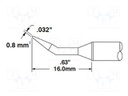 Tip; bent conical; 0.8x16mm; 510°C; for soldering station