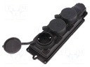 Connector: AC supply; socket; Layout: 2P+PE; black; 250VAC; 16A