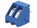 PCB terminal block; angled 45°; 5mm; ways: 2; on PCBs; 2.5mm2; 15A