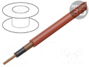 Wire: coaxial; 1x45Ω; stranded; Cu; red