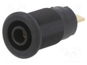 Socket; 4mm banana; 24A; 1kV; Cutout: Ø12.2mm; black; gold-plated