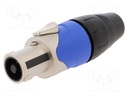 Plug; loudspeaker; female; PIN: 4; for cable; 30A; 133V; zinc alloy