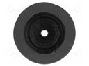Wheel; black; Shaft: two sides flattened; Pcs: 1; push-in; Ø: 28mm