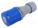 Connector: AC supply; plug; female; 32A; IEC 60309; IP44; PIN: 3E-12