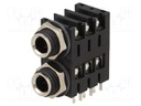 Socket; Jack 6,35mm; female; stereo; double,with triple switch