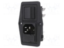 Connector: AC supply; socket; male; 10A; 250VAC; IEC 60320