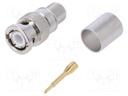 Plug; BNC; male; straight; 50Ω; crimped; for cable; teflon