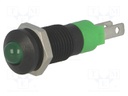Indicator: LED; prominent; 24÷28VDC; Cutout: Ø8.2mm; IP40; metal